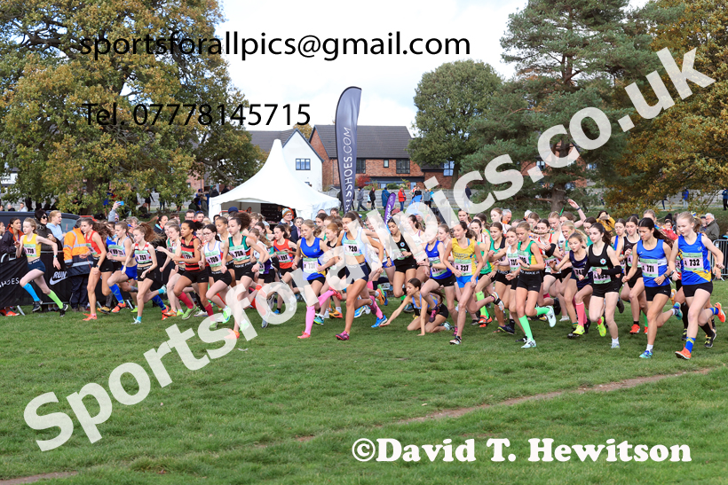 Girls Under-15s 2025 National Cross Country Relays, Berry Hill Park, Mansfield. Photo: David T. Hewitson/Sports for All Pics